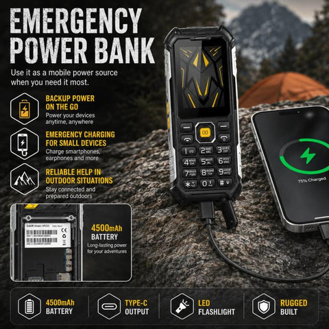 HP220 IP68 Rugged Feature Phone 2.4-inch MTK6261D Processor Supports Dual SIM 2G, 2G