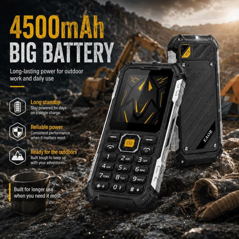 HP220X IP68 Rugged Feature Phone 2.4-inch MTK6261D CPU Supports Dual SIM 4G, 4G EU Version, 4G US Version