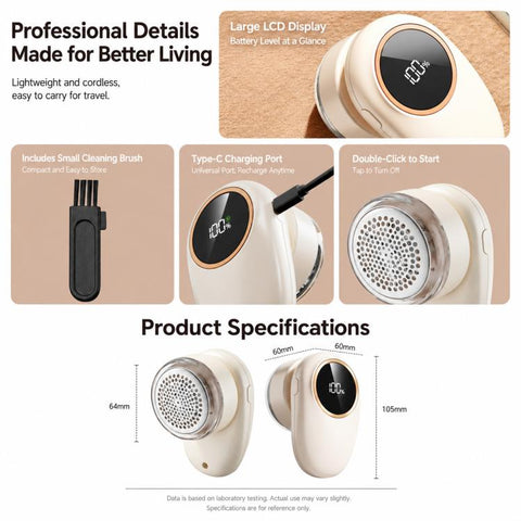 Electric Digital Display Fabric Sweater Shaver