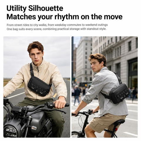 OZUKO Men Crossbody Bag Outdoor Cycling Urban Techwear Commuter Bag