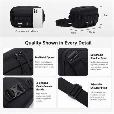 OZUKO Men Crossbody Bag Outdoor Cycling Urban Techwear Commuter Bag