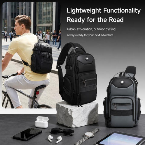 OZUKO Men 11L Large Capacity Outdoor Techwear Commuter Crossbody Chest Bag