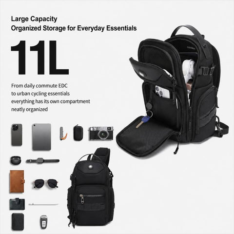 OZUKO Men 11L Large Capacity Outdoor Techwear Commuter Crossbody Chest Bag