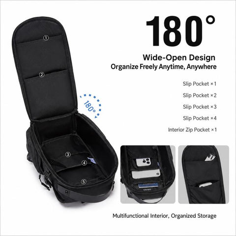 OZUKO Men 11L Large Capacity Outdoor Techwear Commuter Crossbody Chest Bag