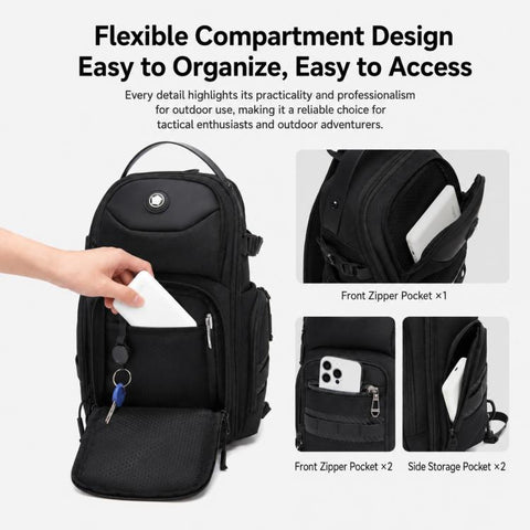 OZUKO Men 11L Large Capacity Outdoor Techwear Commuter Crossbody Chest Bag