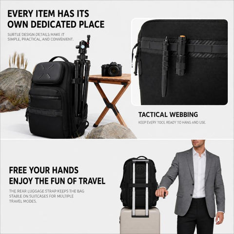 OZUKO Men Large Capacity Waterproof Laptop Backpack Commuter & School Bag
