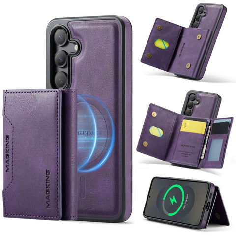 MAGKING K2 Series MagSafe RFID Card Bag Detachable Phone Case, For Galaxy S25 5G, For Galaxy S25+ 5G