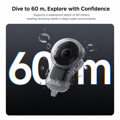 Professional Invisible Dive Housing 60m Waterproof Case, For Insta360 X6