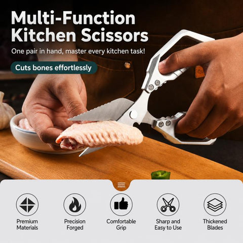 LsCook Multifunctional 3Cr13 Stainless Steel Kitchen Poultry Shears, Kitchen Poultry Shears