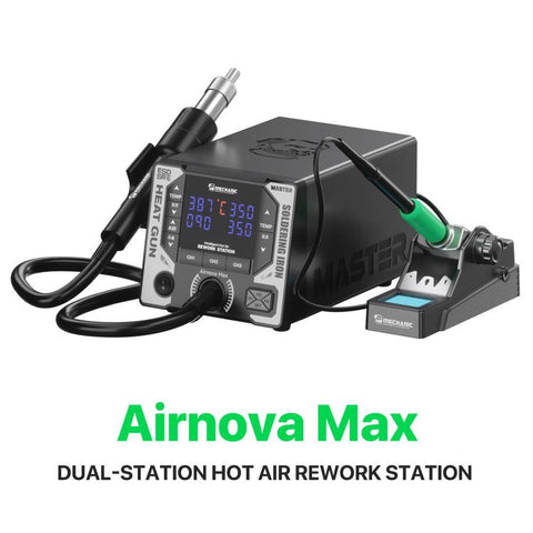 MECHANIC AirNova MAX 1200W Dual-Station Intelligent Control Hot Air Soldering Iron Rework Station, EU Plug, US Plug