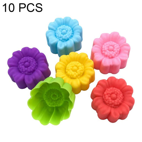 10 PCS/Pack High-Temperature Flower Silicone Mold