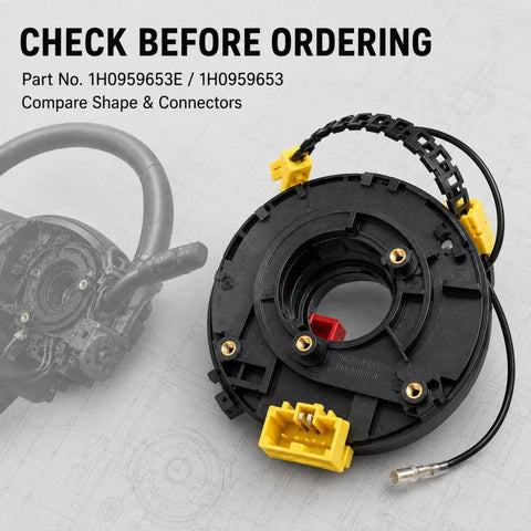 Car Steering Wheel Airbag Clock Spring Spiral Cable 1H0959653E, For Volkswagen Cabrio 1995-2002