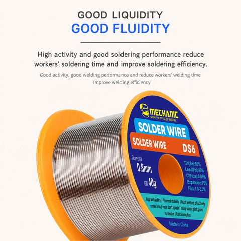 MECHANIC DS6 Has Leaded Solder Wire, 0.3mm, 0.4mm, 0.5mm, 0.6mm, 0.8mm