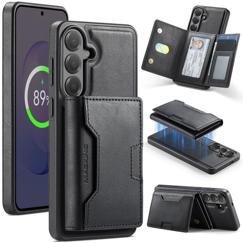MAGKING K4 Series MagSafe RFID Tri-fold Card Bag Detachable Phone Case, For Galaxy S26 FE 5G