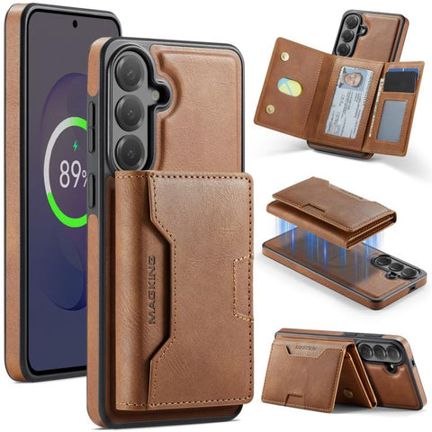 MAGKING K4 Series MagSafe RFID Tri-fold Card Bag Detachable Phone Case, For Galaxy S26 FE 5G
