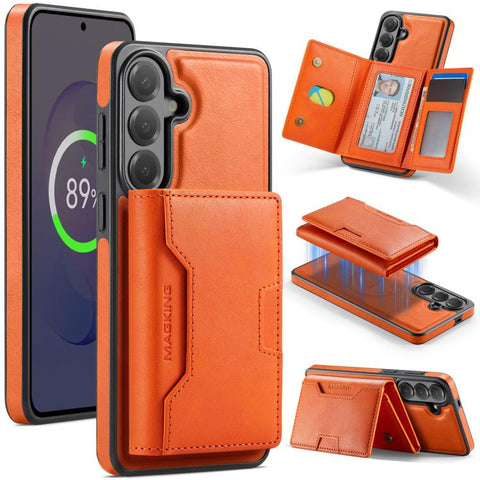 MAGKING K4 Series MagSafe RFID Tri-fold Card Bag Detachable Phone Case, For Galaxy S26 FE 5G