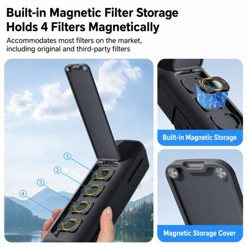 Xasurg Shock-proof Protective Cover with Storage Filter Box, For DJI Osmo Pocket 4 / 3