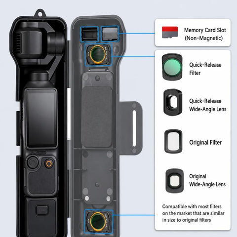 Xasurg Shock-proof Protective Cover with Storage Filter Box, For DJI Osmo Pocket 4 / 3
