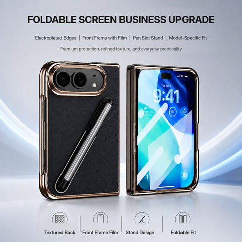 Electroplated Stylus Pen Holder Integrated Film Phone Case, For iPhone Duo