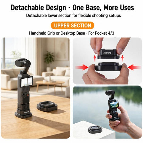 Xasurg Detachable Car Mount Base Desktop Stand, For DJI Osmo Pocket 4 / 3