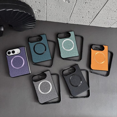 CD Magsafe Magnetic Cloth Texture Phone Case, For iPhone Duo