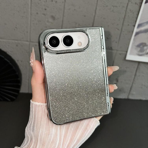 Rebound Hinge Gradient Bling Glitter Phone Case, For iPhone Duo