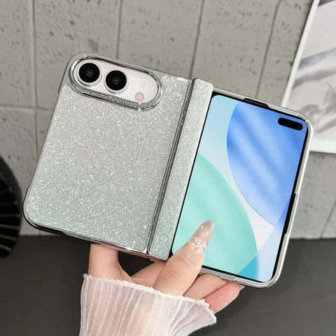 Rebound Hinge Gradient Bling Glitter Phone Case, For iPhone Duo