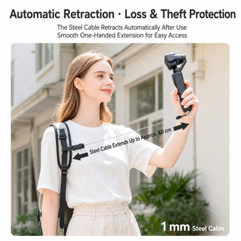 Xasurg Magnetic Backpack Retractable Clip For Insta360 Luna, DJI Pocket 4P / 4 / 3