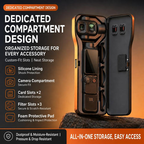 Xasurg Protective Storage Box Cover with Filter & Card Slots, For DJI Osmo Pocket 4P