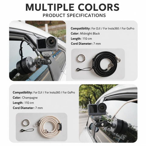 Xasurg Electric Vacuum Suction Cup Mount for DJI, Insta360, GoPro and Other Action Cameras, Suction Cup, Suction Cup + Arm, Suction Cup + Arm + Strap