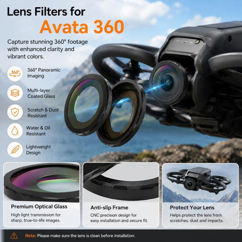 Panoramic Camera Replacement Lens Set with Tool, For DJI Avata 360