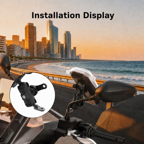Motorcycle Shock-Absorbing Navigation Phone Holder with Protective Cover, Handlebar, Rearview Mirror