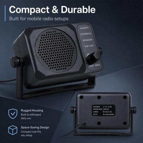 NSP-150V Car Radio External Speaker with Volume Control and Adjustable Stand
