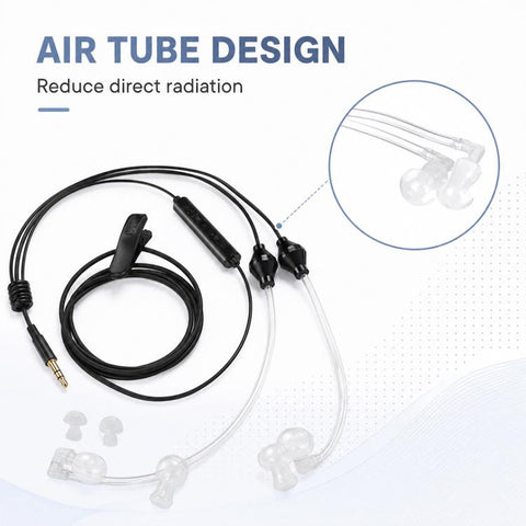3.5mm Anti-radiation Air-tube Earphone with Dual-ear Microphone