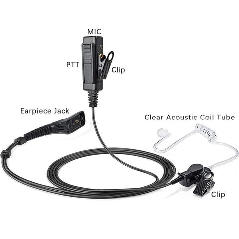 Walkie-Talkie Transparent Acoustic Tube Earpiece, For Motorola APX8000