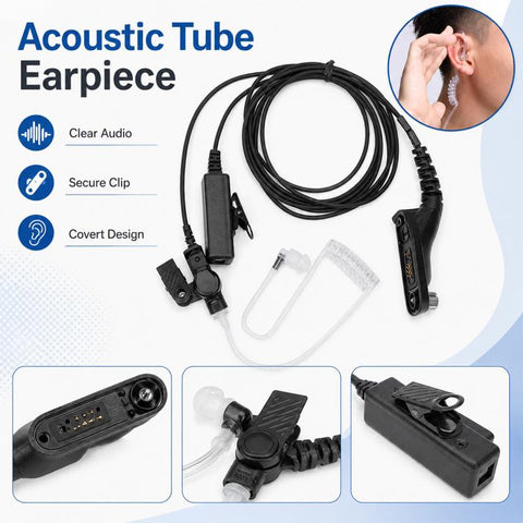 Walkie-Talkie Transparent Acoustic Tube Earpiece, For Motorola APX8000