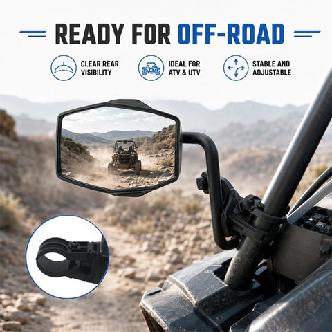 SF-UTV-43 1.5/2 inch Universal UTV/ATV Beach Buggy Rearview Mirror