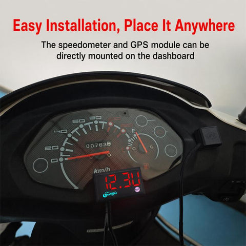 5-in-1 Motorcycle / Electric Bike Multifunctional Vehicle Speedometer with GPS Module, Air Temperature Version, Water Temperature Version
