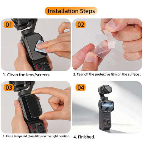 Sunnylife Lens Screen Protector Tempered Glass Protective Film, For Insta360 Luna Pro