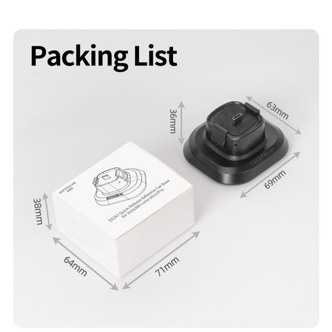Sunnylife Quick-Release Adhesive Car Base Stand Mount Supporting Holder, For Insta360 Luna Ultra / Pro