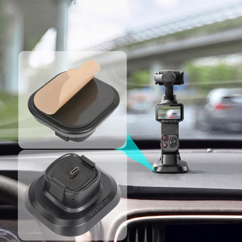 Sunnylife Quick-Release Adhesive Car Base Stand Mount Supporting Holder, For Insta360 Luna Ultra / Pro