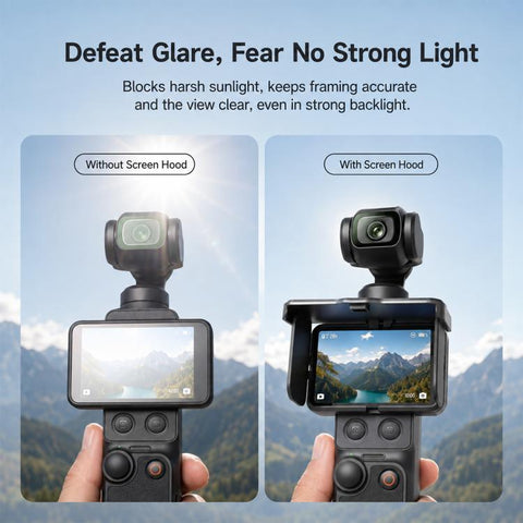 For DJI Osmo Pocket 4P / 4 / 3 Screen Shield Magnetic Folding Anti-Glare Sunshade Cover, Common Version, NFC Version