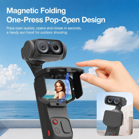 For Insta360 Luna Ultra / Pro Screen Shield Magnetic Folding Anti-Glare Sunshade Cover, Common Version, NFC Version