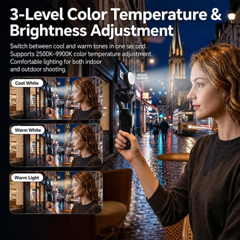 Mini LED Fill Light Adjustable Color Temperature Pocket Light, For Insta360 Luna Pro