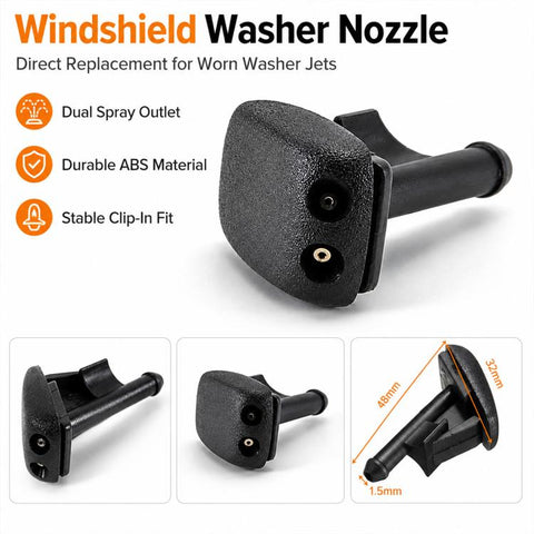 2 PCS/Set Car Front Windshield Washer Wiper Jet Water Spray Nozzle for 1990-2003 BMW 3 Series E36