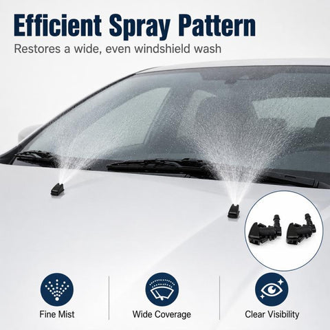 2 PCS/Set Car Front Glass Washer Sprayer Cap Nozzle for Jeep / Chrysler