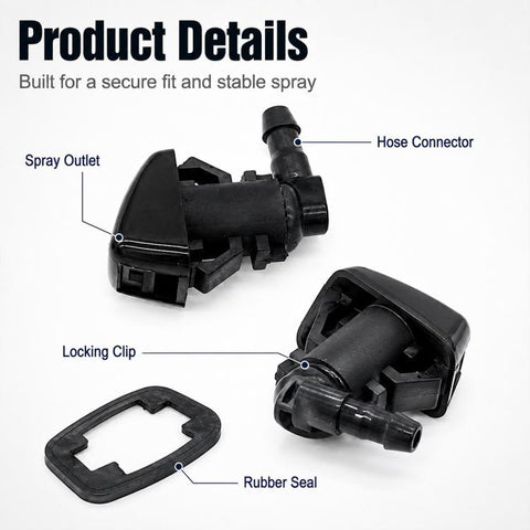 2 PCS/Set Car Front Glass Washer Sprayer Cap Nozzle for Jeep / Chrysler