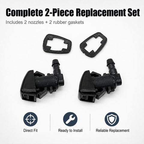 2 PCS/Set Car Front Glass Washer Sprayer Cap Nozzle for Jeep / Chrysler