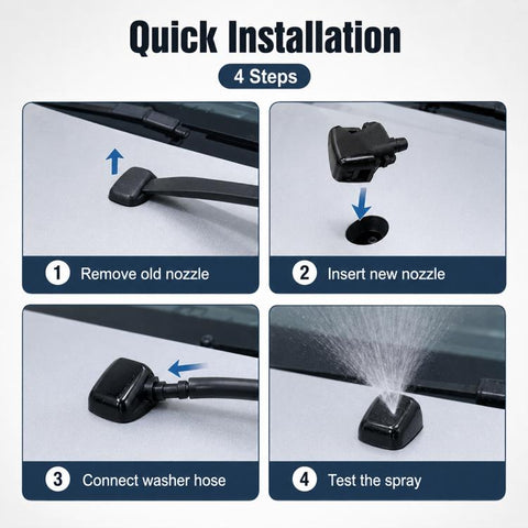 2 PCS/Set Car Front Glass Washer Sprayer Cap Nozzle for Jeep / Chrysler