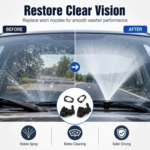 2 PCS/Set Car Front Glass Washer Sprayer Cap Nozzle for Jeep / Chrysler